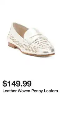 TJ Maxx Leather Woven Penny Loafers offer