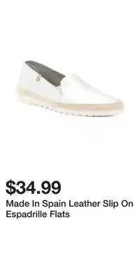 TJ Maxx Made In Spain Leather Slip On Espadrille Flats offer