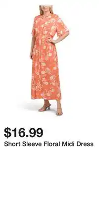 TJ Maxx Short Sleeve Floral Midi Dress offer