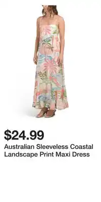 TJ Maxx Australian Sleeveless Coastal Landscape Print Maxi Dress offer