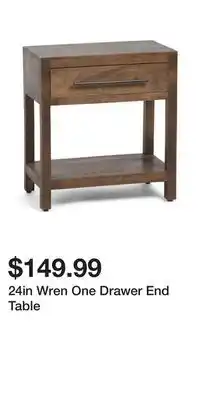 TJ Maxx 24in Wren One Drawer End Table offer