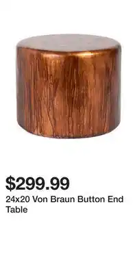 TJ Maxx 24x20 Von Braun Button End Table offer