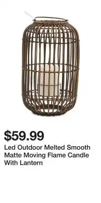 TJ Maxx Led Outdoor Melted Smooth Matte Moving Flame Candle With Lantern offer