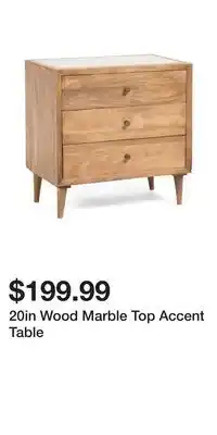 TJ Maxx 20in Wood Marble Top Accent Table offer