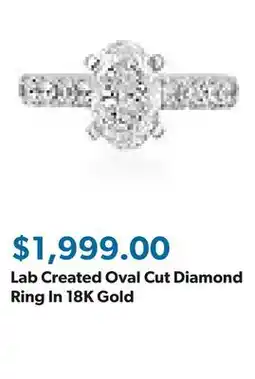 Sam's Club Lab Created Oval Cut Diamond Ring In 18K Gold offer