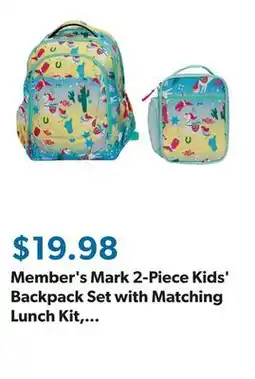 Sam's Club Member's Mark 2-Piece Kids' Backpack Set with Matching Lunch Kit, Choose a Design offer