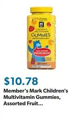 Sam's Club Member's Mark Children's Multivitamin Gummies, Assorted Fruit Flavors, 300 ct offer