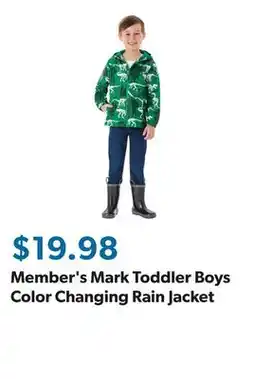 Sam's Club Member's Mark Toddler Boys Color Changing Rain Jacket offer