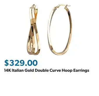 Sam's Club 14K Italian Gold Double Curve Hoop Earrings offer