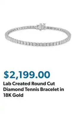 Sam's Club Lab Created Round Cut Diamond Tennis Bracelet in 18K Gold offer