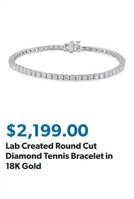 Sam's Club Lab Created Round Cut Diamond Tennis Bracelet in 18K Gold offer