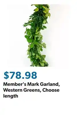 Sam's Club Member's Mark Garland, Western Greens, Choose length offer