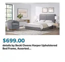 Sam's Club details by Becki Owens Harper Upholstered Bed Frame, Assorted Colors & Sizes offer