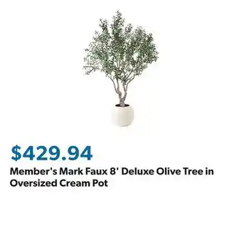 Sam's Club Member's Mark Faux 8' Deluxe Olive Tree in Oversized Cream Pot offer