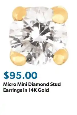 Sam's Club Micro Mini Diamond Stud Earrings in 14K Gold offer