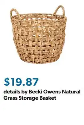 Sam's Club details by Becki Owens Natural Grass Storage Basket offer