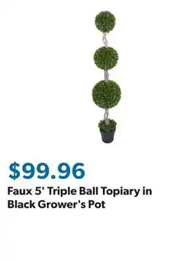 Sam's Club Faux 5' Triple Ball Topiary in Black Grower's Pot offer