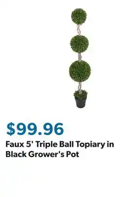 Sam's Club Faux 5' Triple Ball Topiary in Black Grower's Pot offer