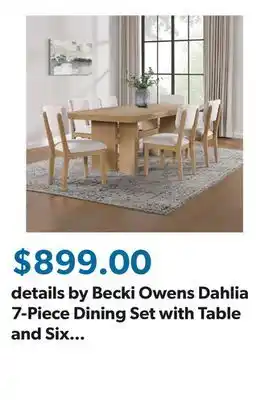 Sam's Club details by Becki Owens Dahlia 7-Piece Dining Set with Table and Six Chairs offer