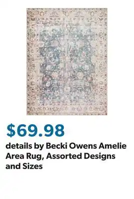 Sam's Club details by Becki Owens Amelie Area Rug, Assorted Designs and Sizes offer