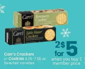 Safeway Carr's Crackers Or Cookies offer