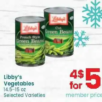 Safeway Libby's Vegetables Selected Varieties offer