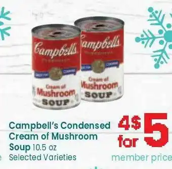 Safeway Campbell's Condensed Cream Of Mushroom Soup Selected Varieties offer