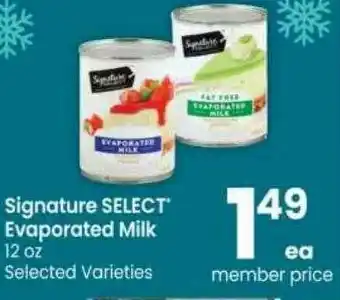 Safeway Signature Select Evaporated Milk Selected Varieties offer