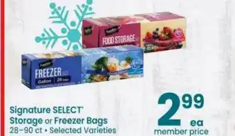 Safeway Signature Select Storage Or Freezer Bags offer