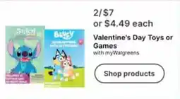 Walgreens Valentine's Day Toys or Games offer