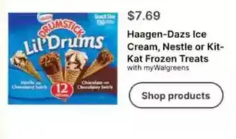 Walgreens Haagen-Dazs Ice Cream, Nestle or Kit- Kat Frozen Treats offer