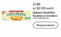 Walgreens Nabisco Small Box Cookies or Crackers offer