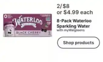 Walgreens 8-Pack Waterloo Sparkling Water offer