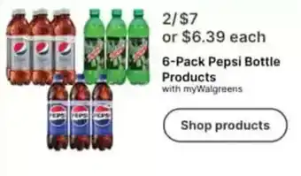 Walgreens 6-Pack Pepsi Bottle Products offer