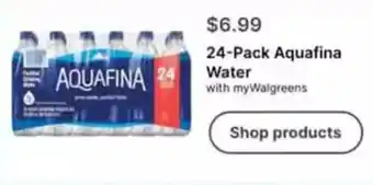 Walgreens 24-Pack Aquafina Water offer