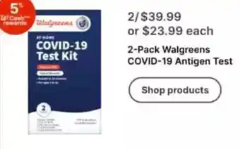 Walgreens 2-Pack Walgreens COVID-19 Antigen Test offer