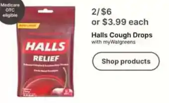 Walgreens Halls Cough Drops offer