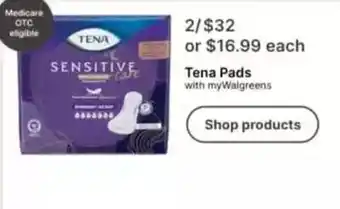 Walgreens Tena Pads offer