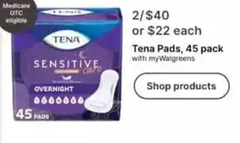 Walgreens Tena Pads offer