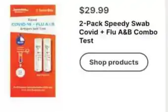 Walgreens 2-Pack Speedy Swab Covid+ Flu A&B Combo Test offer