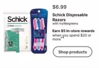 Walgreens Schick Disposable Razors offer