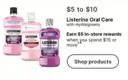 Walgreens Listerine Oral Care offer