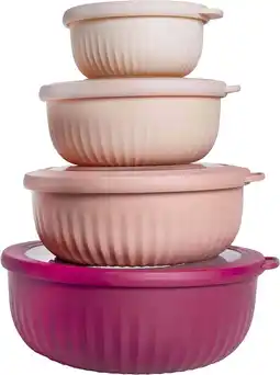 Walmart COOK WITH COLOR Meal Prep Containers, Wide Mixing Bowls Food Storage with Lids, Pink Ombre, 8 Pc Set offer