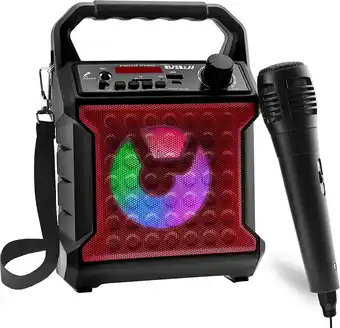 Walmart Risebass Karaoke Machine Portable for Kids & Adults Singing Machine Speaker with Microphone, Red offer