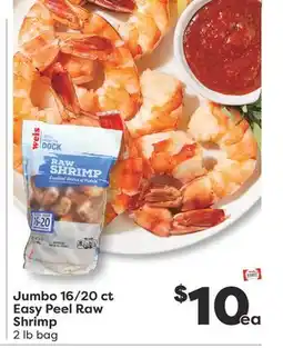 Weis Markets Jumbo 16/20 ct Easy Peel Raw Shrimp offer