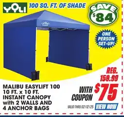 Big 5 Malibu Easylift 100 10 Ft. X 10 Ft. Instant Canopy With 2 Walls And 4 Anchor Bags offer