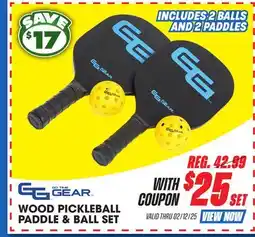 Big 5 Go Time Gear Wood Pickleball Paddle and Ball Set offer