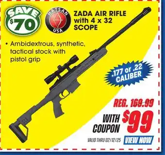 Big 5 Hatsan Zada Air Rifle with 4x32 Scope offer