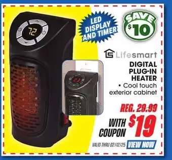 Big 5 Lifesmart Digital Plug-In Heater offer