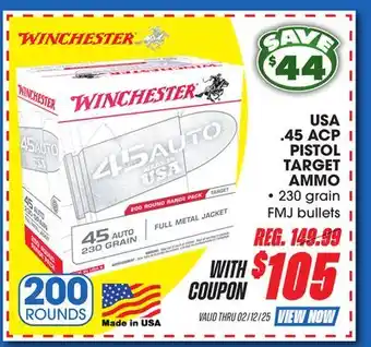 Big 5 Winchester USA .45 ACP 200-Round Pack Pistol Target Ammunition offer